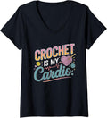 Womens Funny Crochet Lover Knitting Yarn Crocheter Design V-Neck T-Shirt T-Shirt | High Search Volume | Best Seller C...