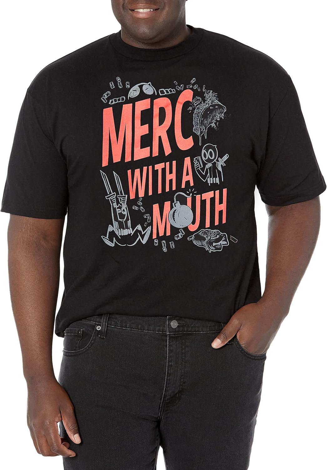 Marvel Big & Tall Deadpool Sketchy MERC Men's Tops Short Sleeve Tee Shirt T-Shirt | Trending 2025