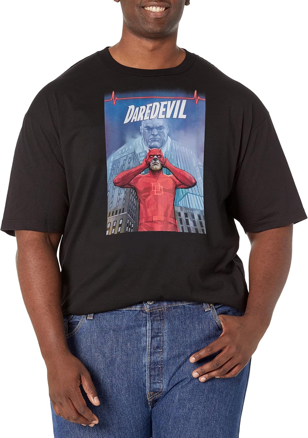 Marvel Big & Tall Classic Daredevil Oct18 Men's Tops Short Sleeve Tee Shirt T-Shirt | US Viral Style