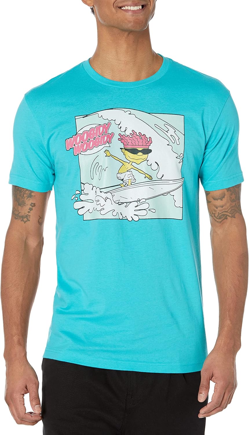 Nickelodeon Rocket Power Woogidy Line Young Men's Short Sleeve Tee Shirt T-Shirt | US Viral Style