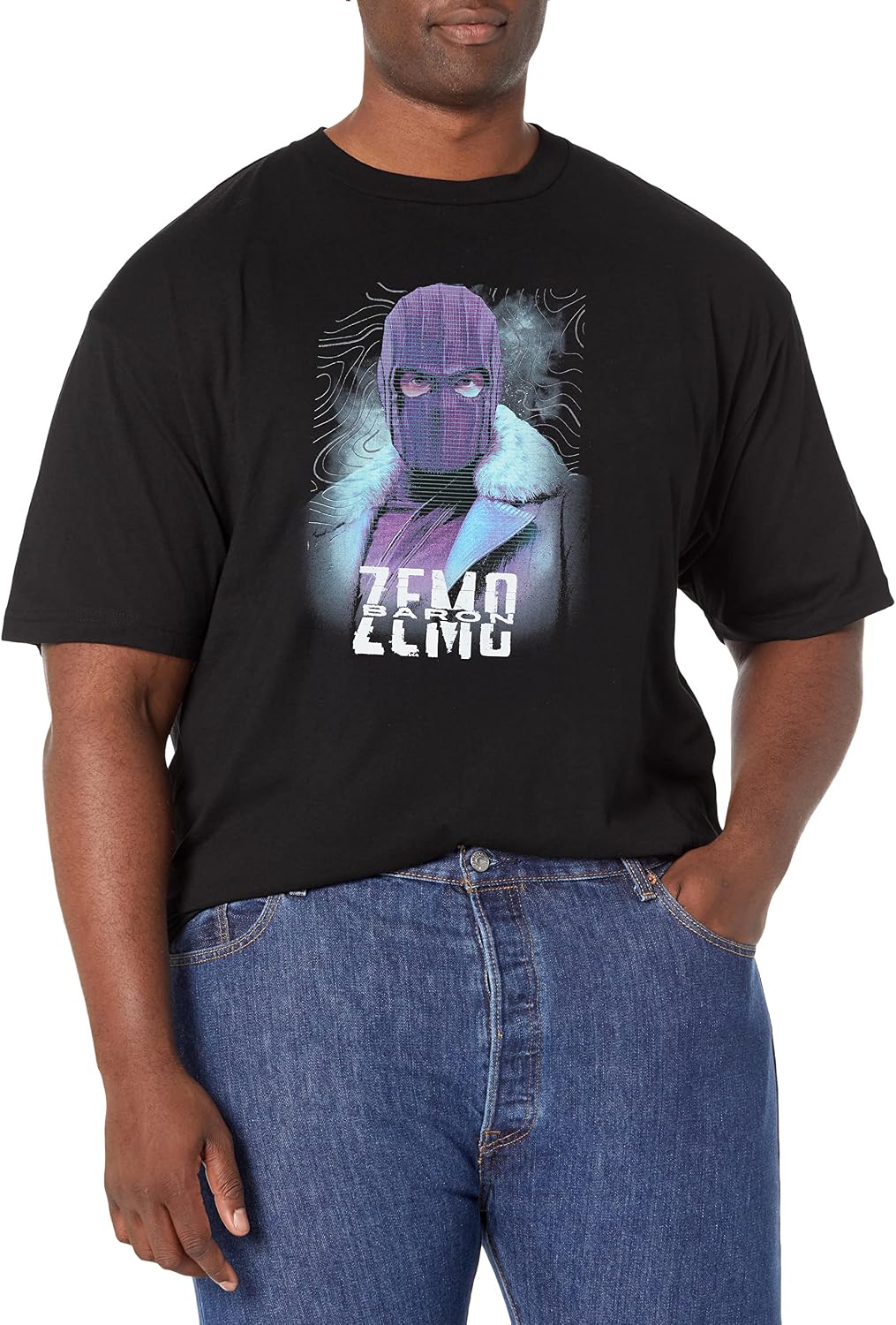 Marvel Big Falcon and The Winter Soldier Zemo Purple Men's Tops Short Sleeve Tee Shirt, Black, Large Tall T-Shirt | U...