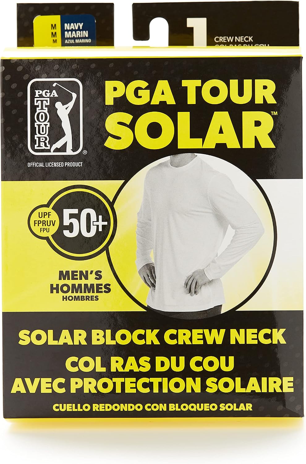 PGA TOUR Men's UPF 50 Solar Block Long Sleeve Golf Crew Shirt T-Shirt | US Viral Style