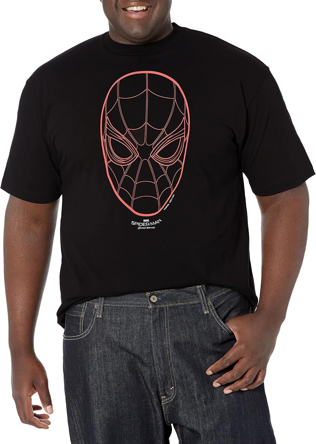 Marvel Big & Tall Spidy Face Men's Tops Short Sleeve Tee Shirt T-Shirt | US Viral Style