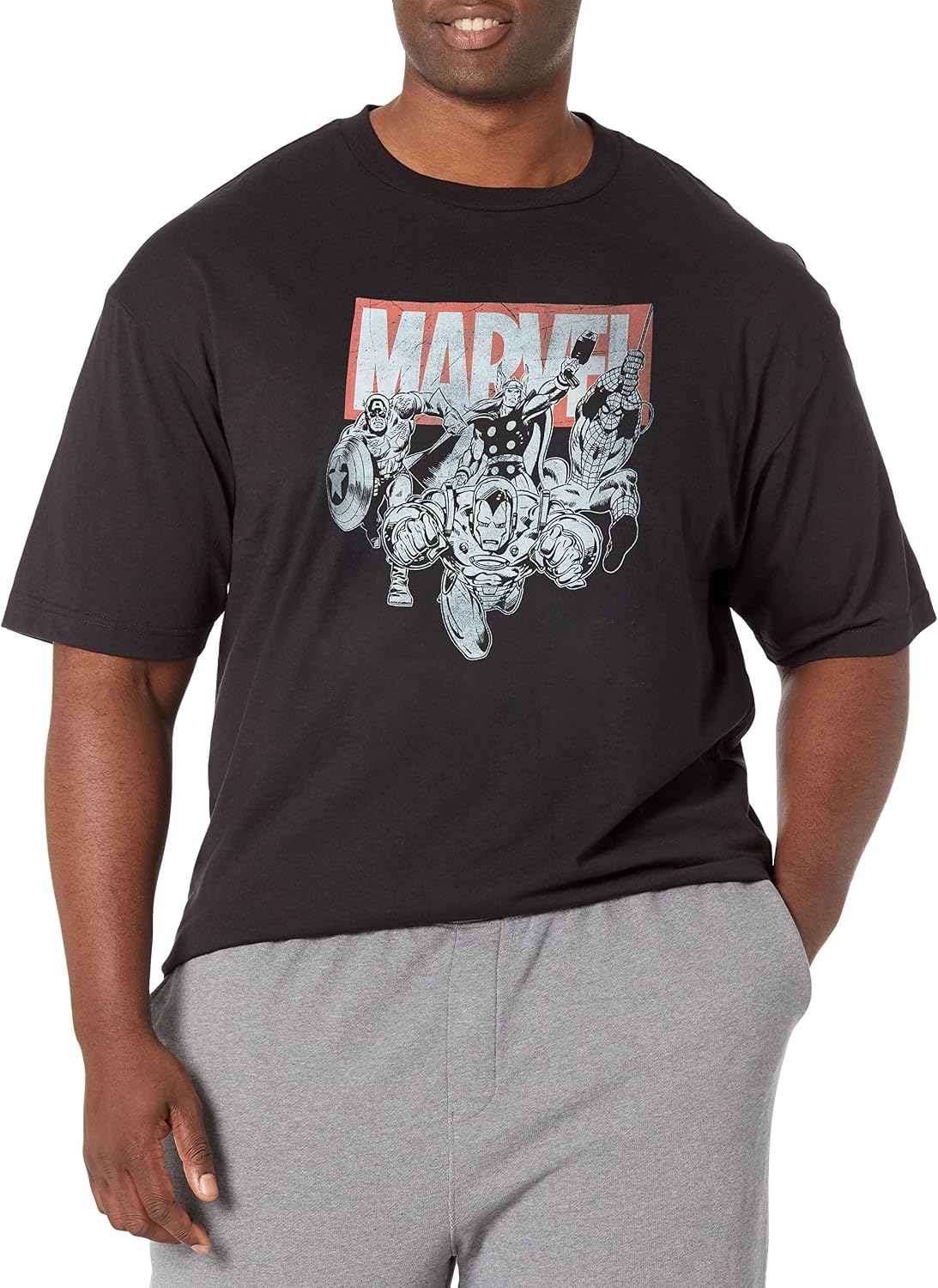 Marvel Big & Tall Classic Ironman Poses Men's Tops Short Sleeve Tee Shirt T-Shirt | Trending 2025