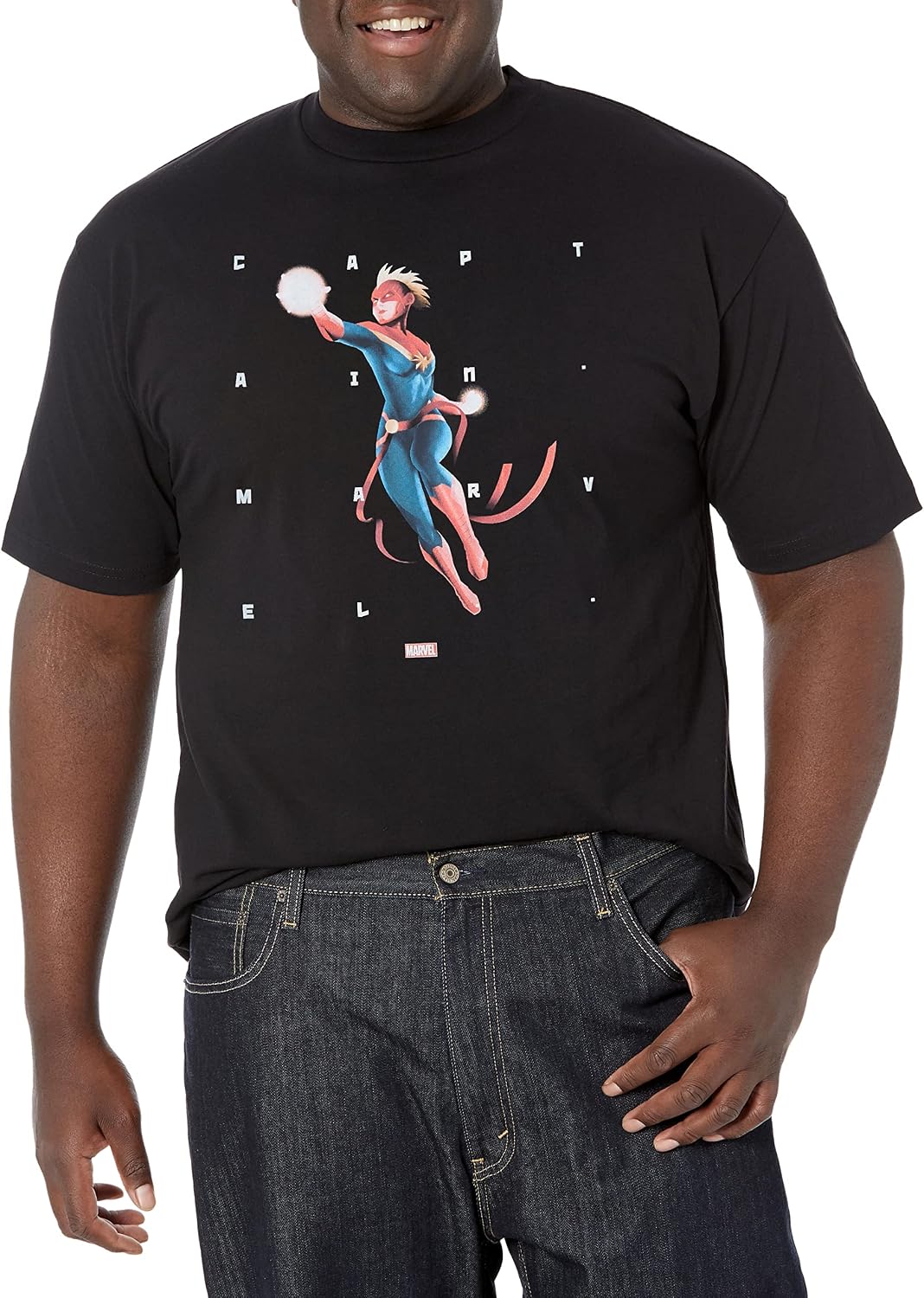 Marvel Big & Tall Classic Captain Shapes Men's Tops Short Sleeve Tee Shirt T-Shirt | Best Seller