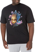 Marvel Big & Tall Classic Groot Flowers Men's Tops Short Sleeve Tee Shirt T-Shirt | Trending 2025