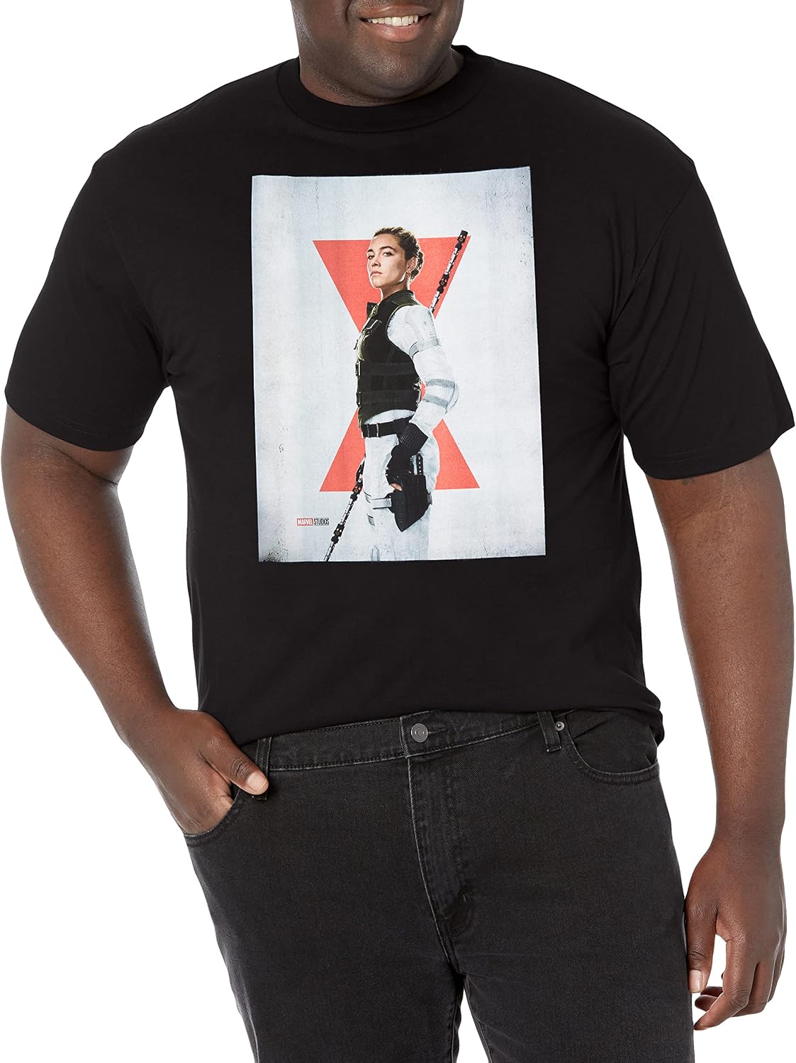 Marvel Big & Tall Black Widow Yelena Poster Men's Tops Short Sleeve Tee Shirt T-Shirt | US Viral Style