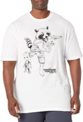 Marvel Big & Tall Rocket Lineart Men's Tops Short Sleeve Tee Shirt, White, 5X-Large T-Shirt | Trending 2025