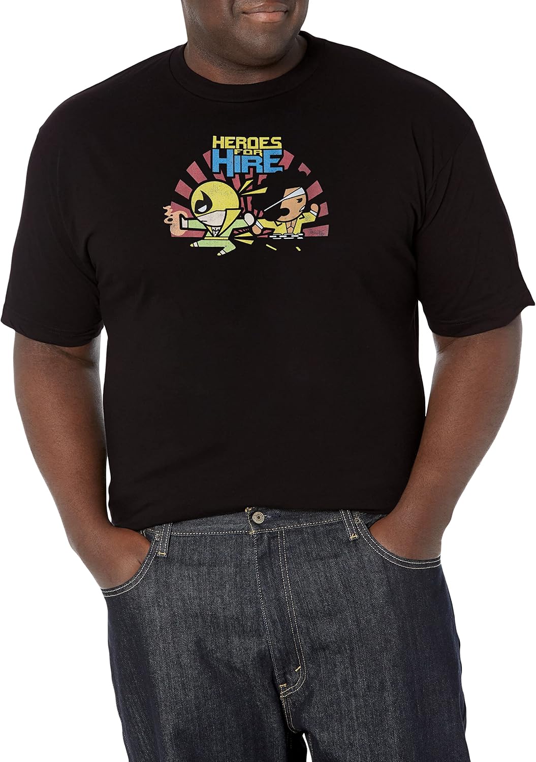 Marvel Big & Tall Classic Heroes Kawaii Men's Tops Short Sleeve Tee Shirt T-Shirt | Best Seller