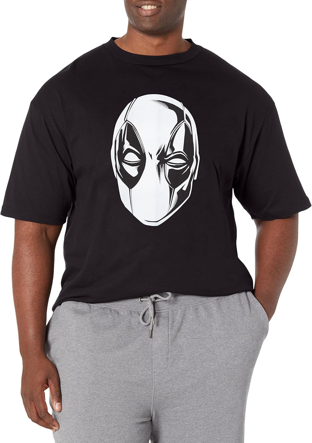 Marvel Big & Tall Deadpool White Men's Tops Short Sleeve Tee Shirt T-Shirt | Best Seller