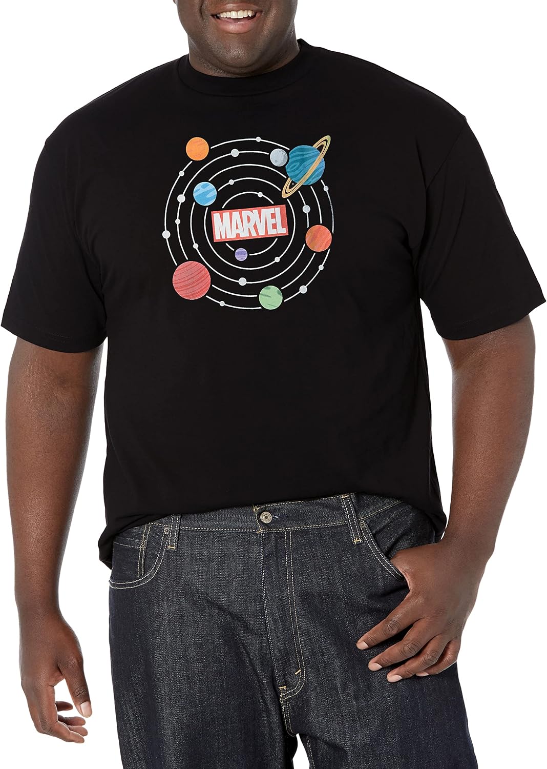 Marvel Big & Tall Classic Solar System Men's Tops Short Sleeve Tee Shirt T-Shirt | Best Seller