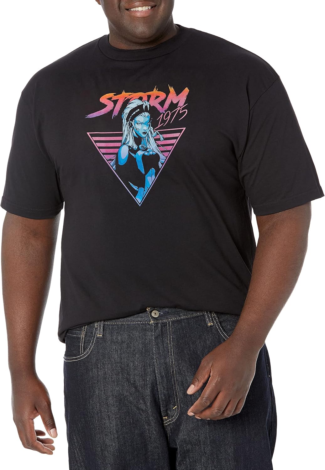 Marvel Big & Tall Classic Neon Storm Men's Tops Short Sleeve Tee Shirt, Black, 4X-Large T-Shirt | Premium Quality