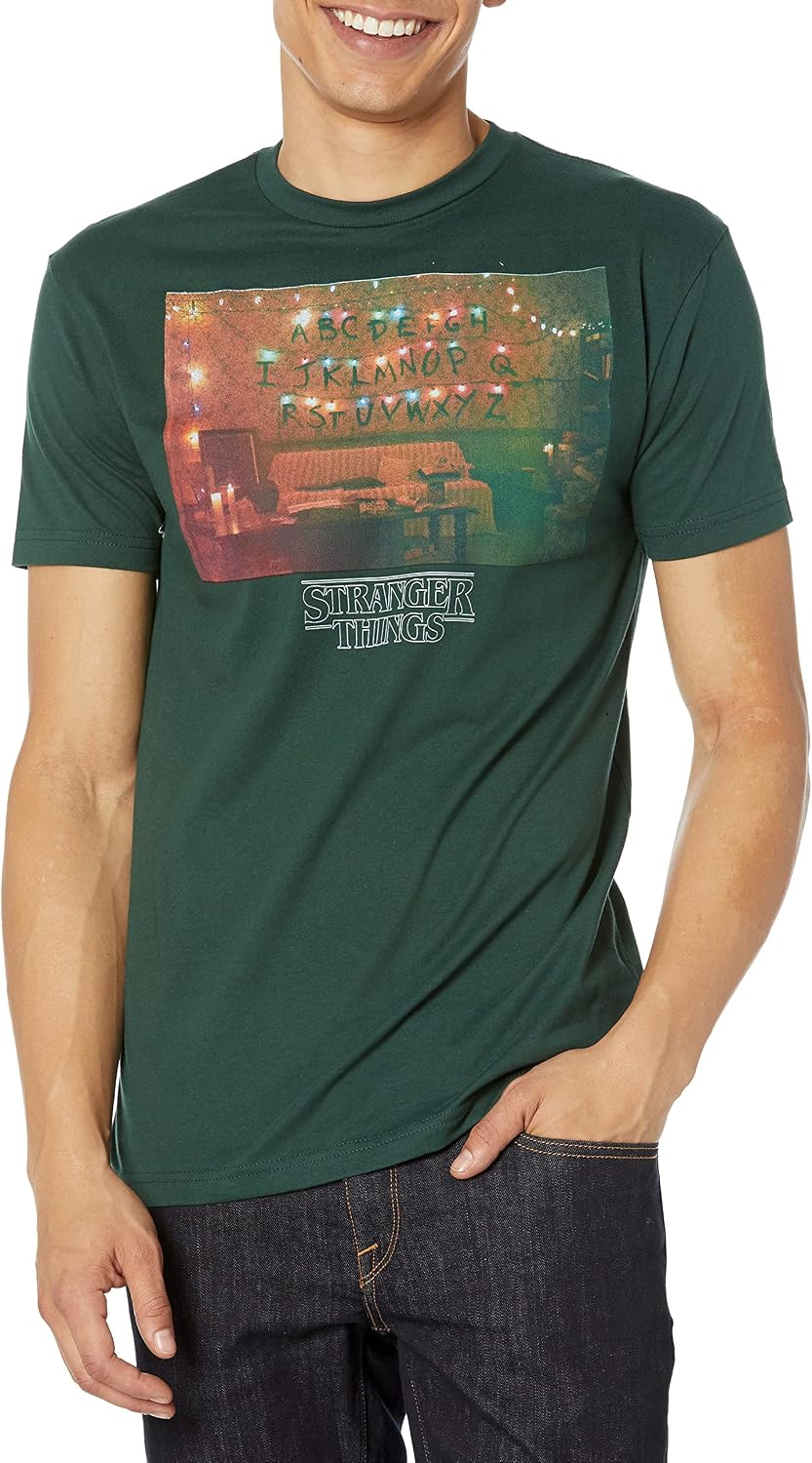 Fifth Sun Stranger Things Christmas Lights Young Men's Short Sleeve Tee Shirt T-Shirt | Aesthetic Streetwear