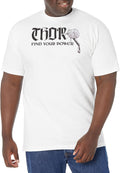 Marvel Men's Big & Tall Power of Thor-Themed Short Sleeve Crew Neck T-Shirt with T Back Design T-Shirt | Aesthetic St...