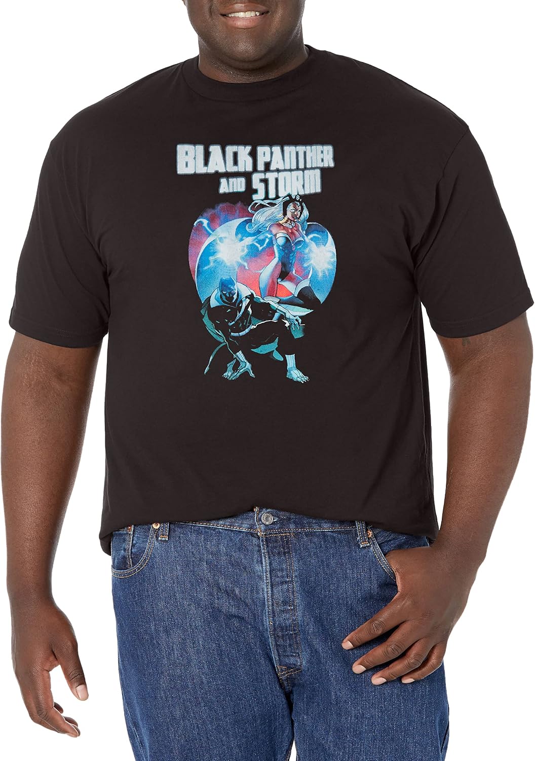Marvel Big & Tall Universe Hero Couple Heart Men's Tops Short Sleeve Tee Shirt T-Shirt | Trending 2025