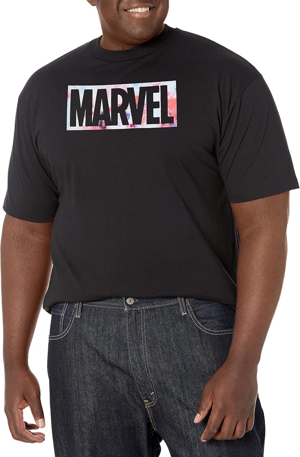 Marvel Big & Tall Universe USA Dye Logo Men's Tops Short Sleeve Tee Shirt, Black, XX-Large T-Shirt | Aesthetic Street...