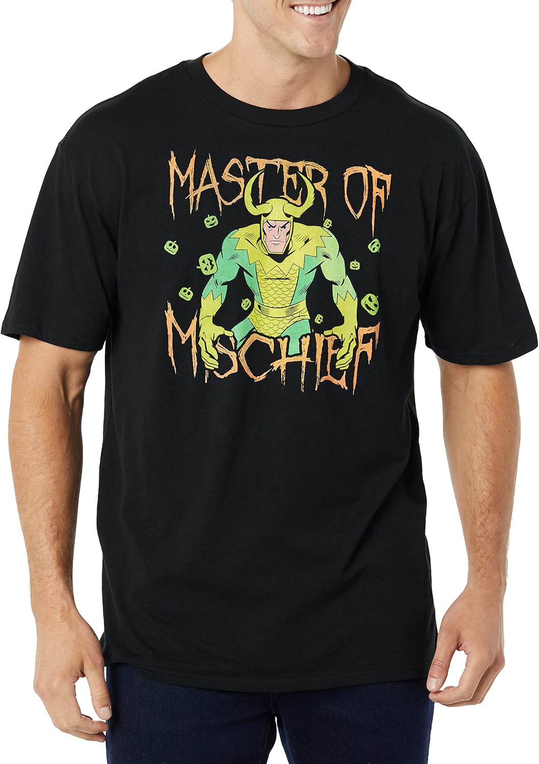 Marvel Big & Tall Comics Retro Mischief Glow Men's Tops Short Sleeve Tee Shirt T-Shirt | Best Seller