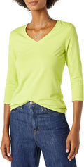 Amazon Essentials Women's Regular-Fit 3 4 Sleeve V-Neck T-Shirt Available in Plus Size , Multipacks T-Shirt | Best Selle...
