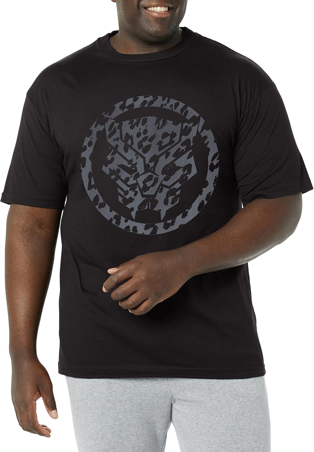 Marvel Big & Tall Classic Panther Icon Leopard Fill Men's Tops Short Sleeve Tee Shirt T-Shirt | Premium Quality