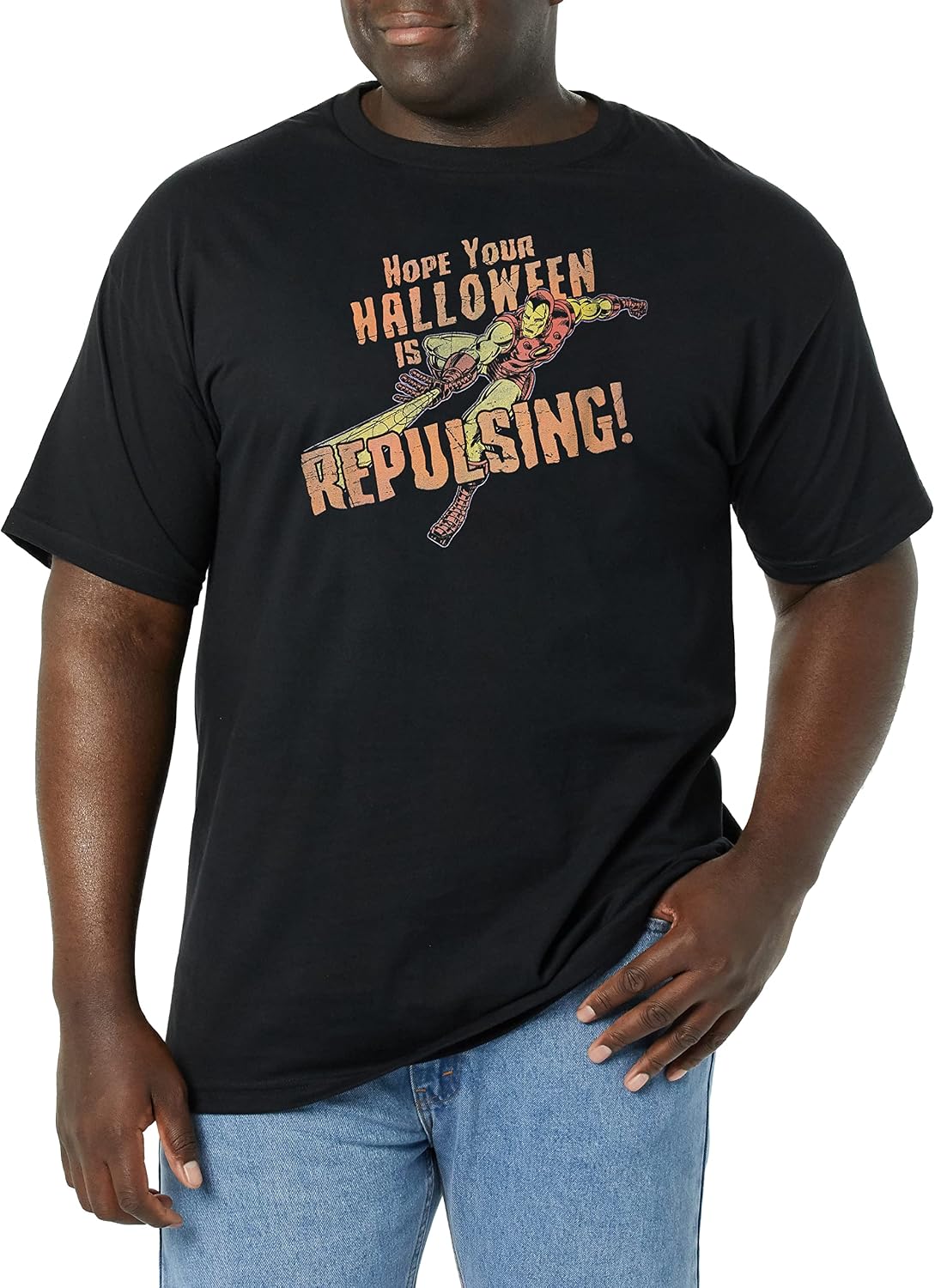 Marvel Big & Tall Classic Repulsing Halloween Comp Men's Tops Short Sleeve Tee Shirt T-Shirt | Trending 2025