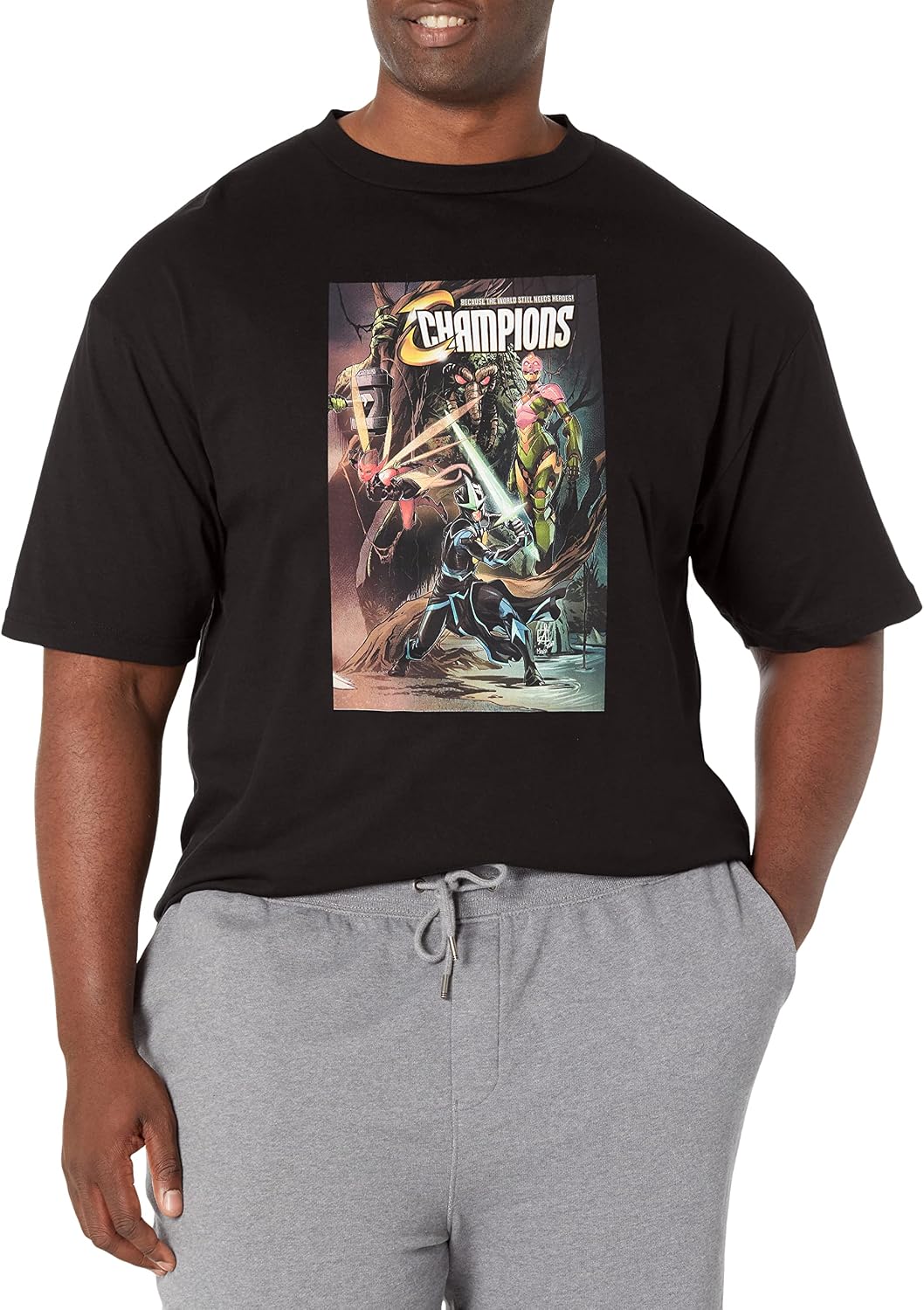 Marvel Big & Tall Classic Champions Team Nov18 Men's Tops Short Sleeve Tee Shirt T-Shirt | Premium Quality