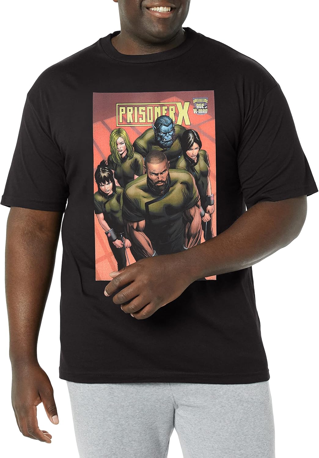 Marvel Big & Tall Classic Prisoner X Men's Tops Short Sleeve Tee Shirt T-Shirt | Aesthetic Streetwear