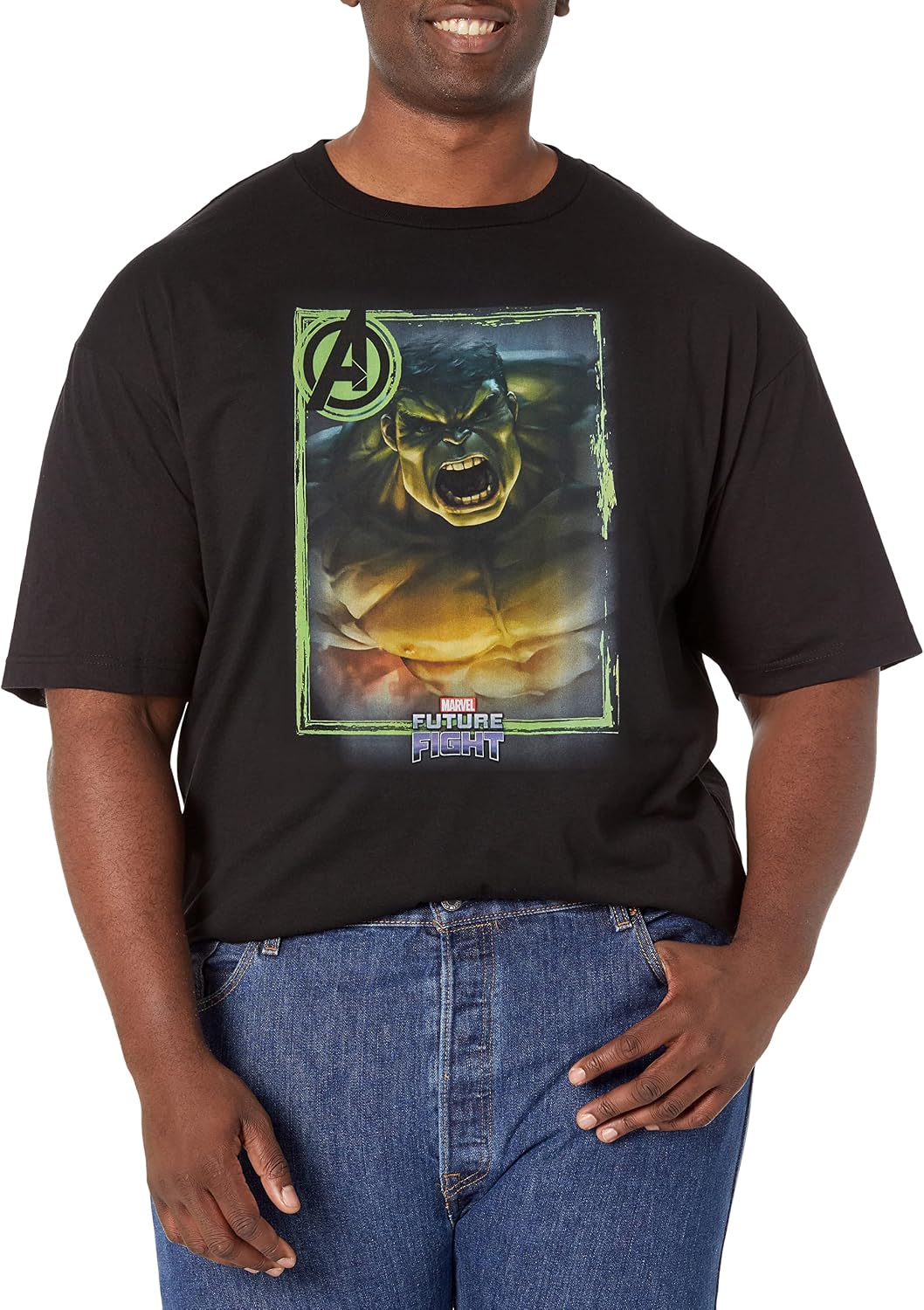 Marvel Big & Tall Classic Hulk Card Men's Tops Short Sleeve Tee Shirt T-Shirt | Aesthetic Streetwear