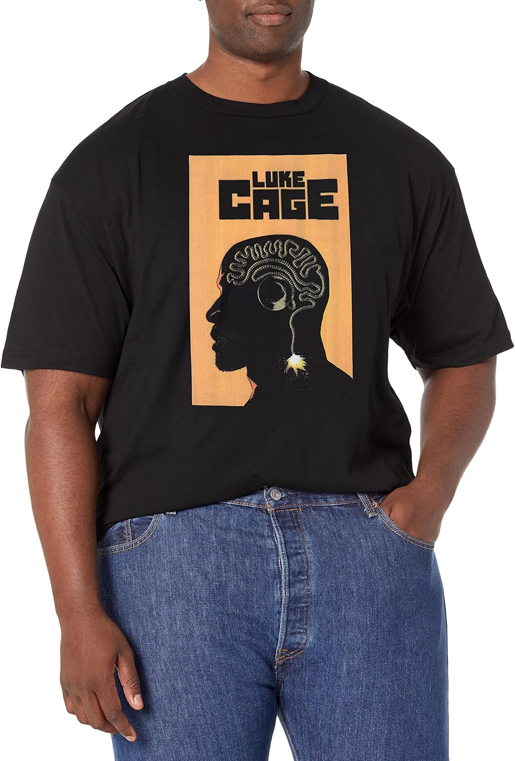 Marvel Big & Tall Classic Luke Cage Oct18 Men's Tops Short Sleeve Tee Shirt T-Shirt | Premium Quality