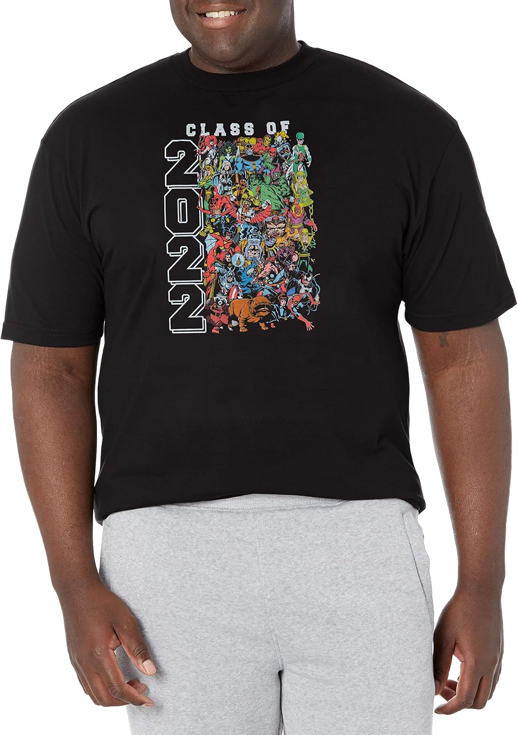 Marvel Big & Tall Comics Retro Odd Class Men's Tops Short Sleeve Tee Shirt, Black, Large T-Shirt | Best Seller