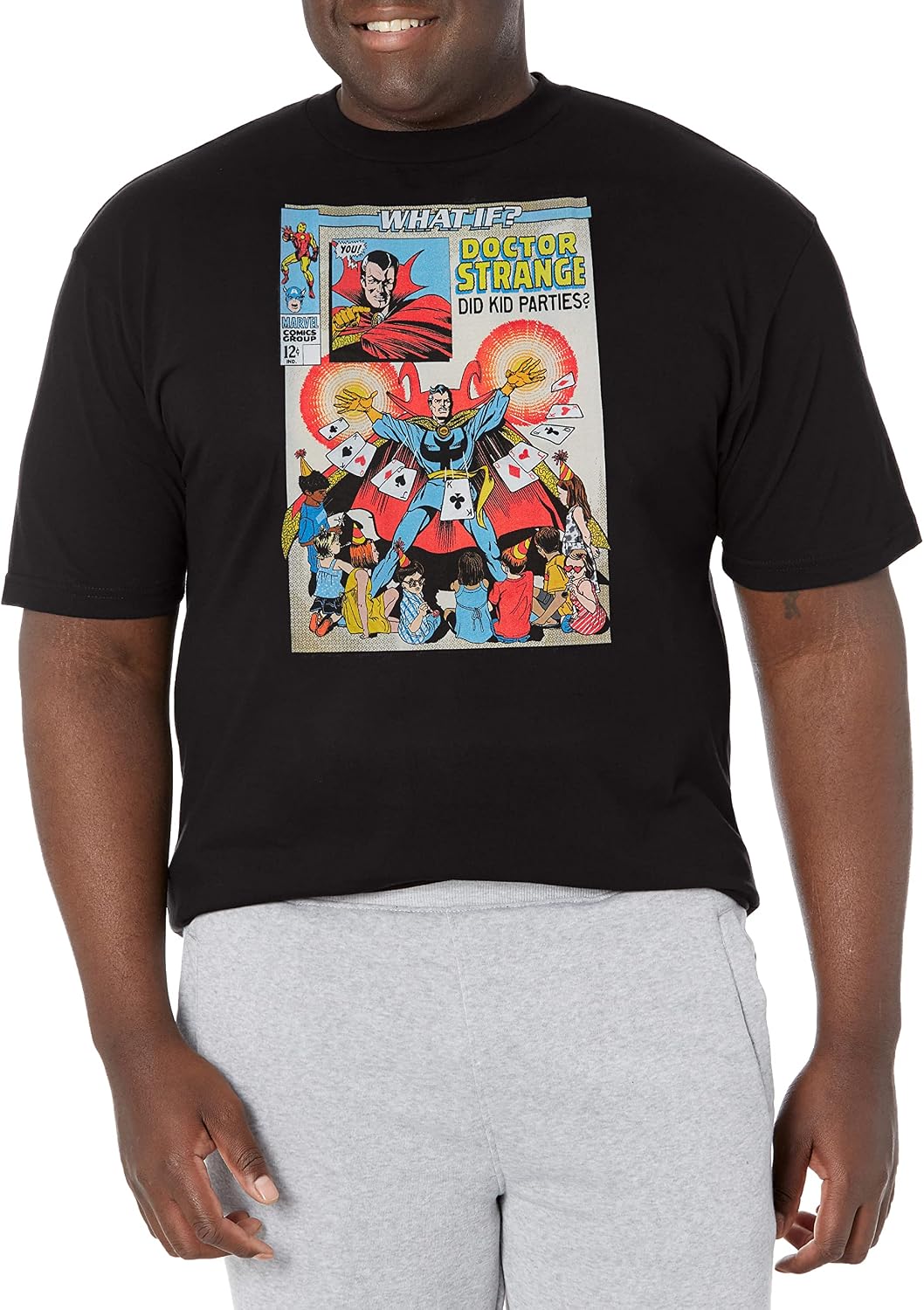 Marvel Big & Tall Classic Whatif Strange Kids Party Men's Tops Short Sleeve Tee Shirt T-Shirt | Trending 2025