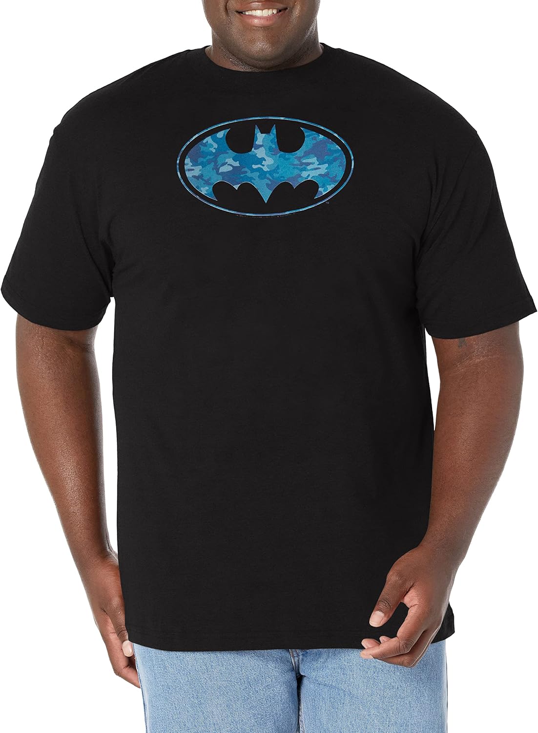 DC Comics Men's Camo Bat Logo Short Sleeve Apparel | Premium Quality