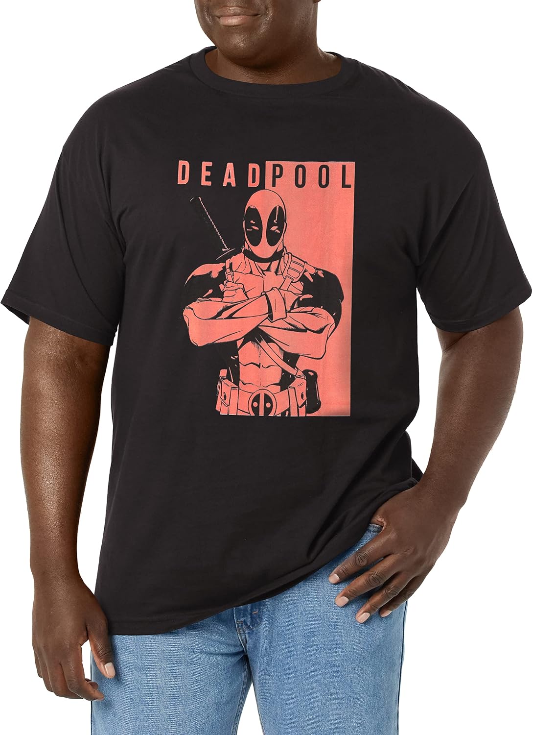 Marvel Big & Tall Classic Deadpool Police Men's Tops Short Sleeve Tee Shirt T-Shirt | Best Seller