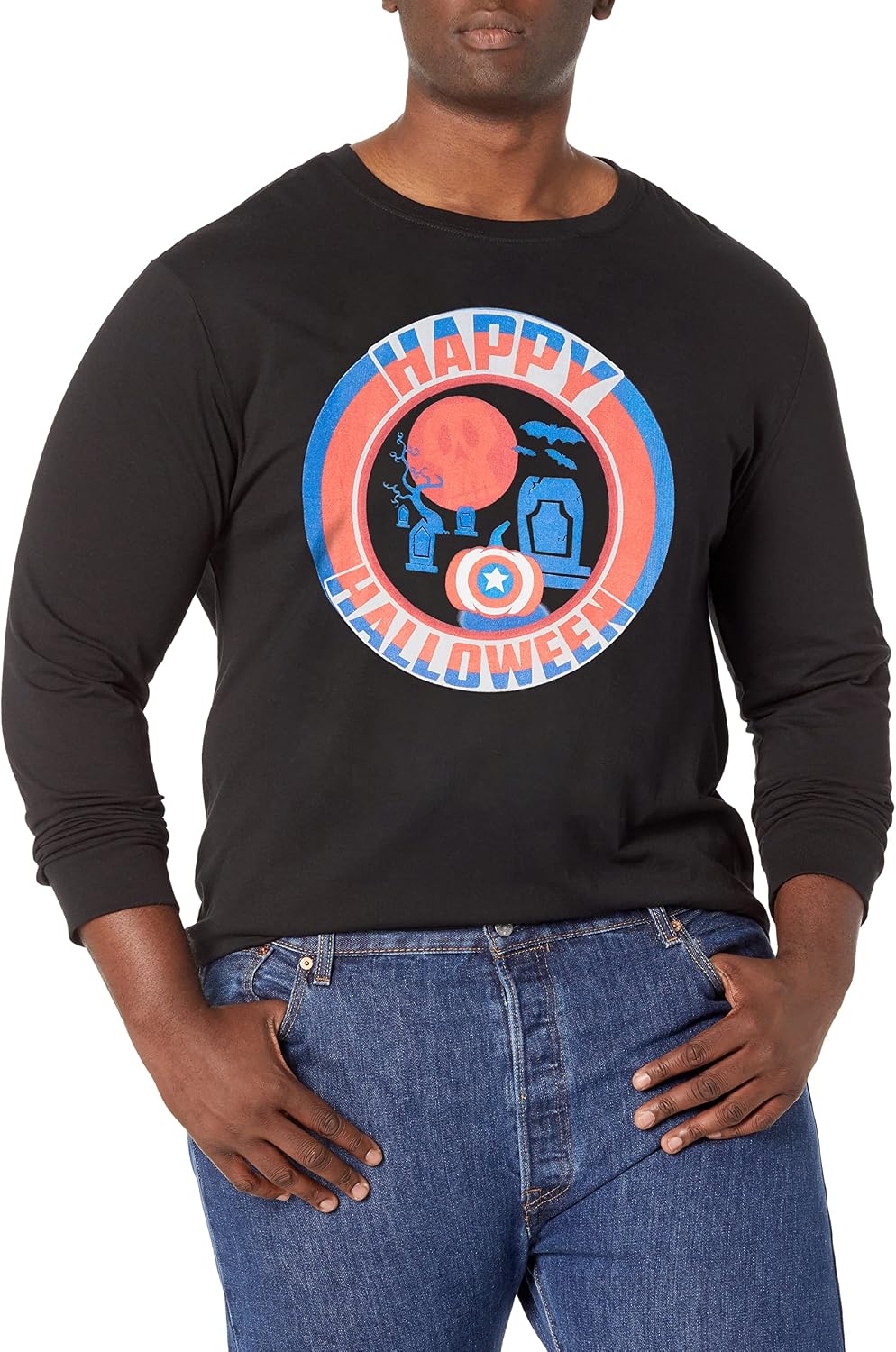 Marvel Big & Tall Classic Cappy Halloween Men's Tops Short Sleeve Tee Shirt T-Shirt | Aesthetic Streetwear
