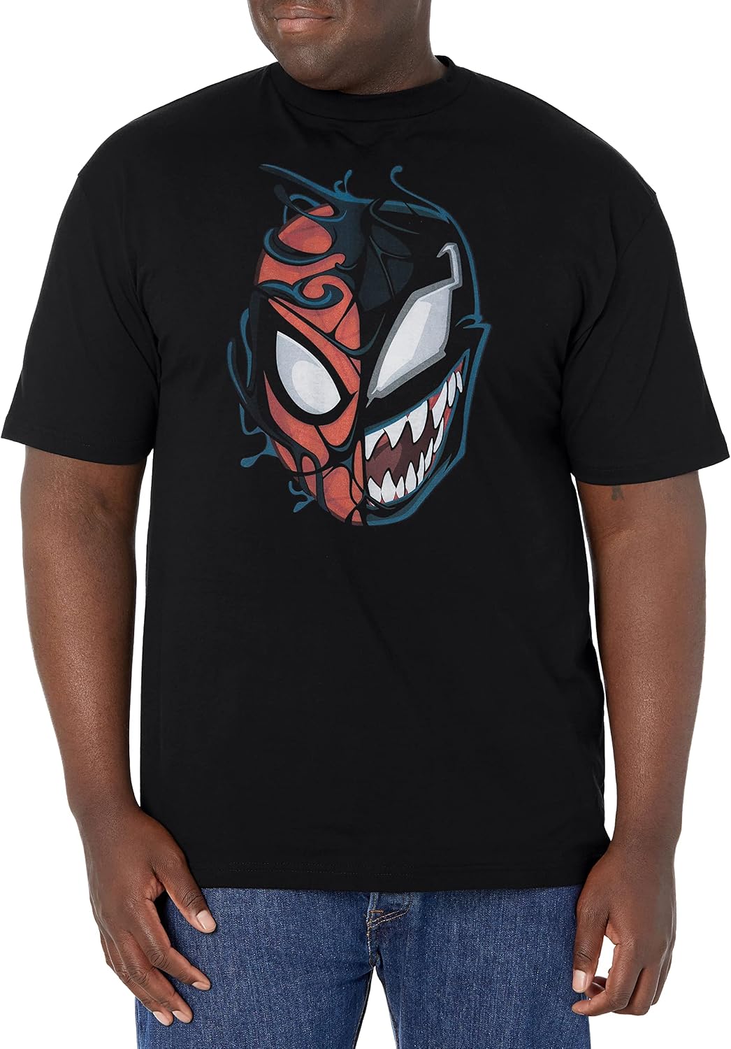Marvel Big & Tall Classic Peter Venom Men's Tops Short Sleeve Tee Shirt T-Shirt | Aesthetic Streetwear