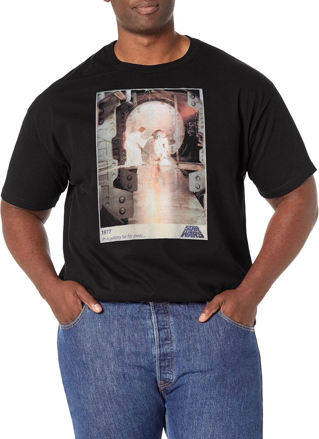 STAR WARS Leia with R2 Men's Tops Short Sleeve Tee Shirt T-Shirt | US Viral Style