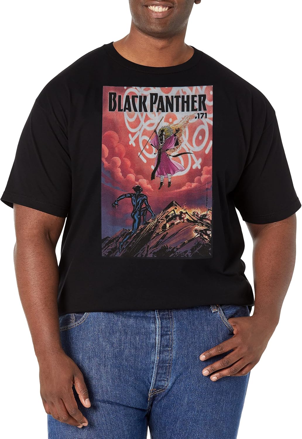 Marvel Big & Tall Classic Blackpanther March18 Men's Tops Short Sleeve Tee Shirt T-Shirt | Premium Quality