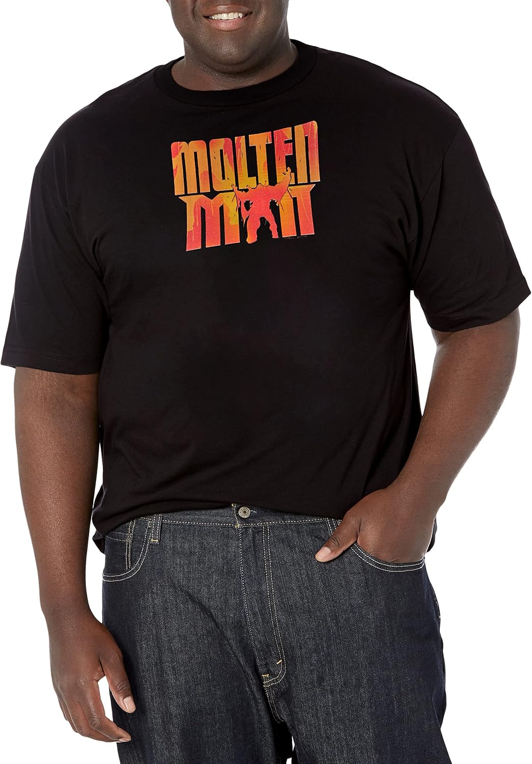 Marvel Big & Tall Molten Man Silhouette Men's Tops Short Sleeve Tee Shirt T-Shirt | Trending 2025