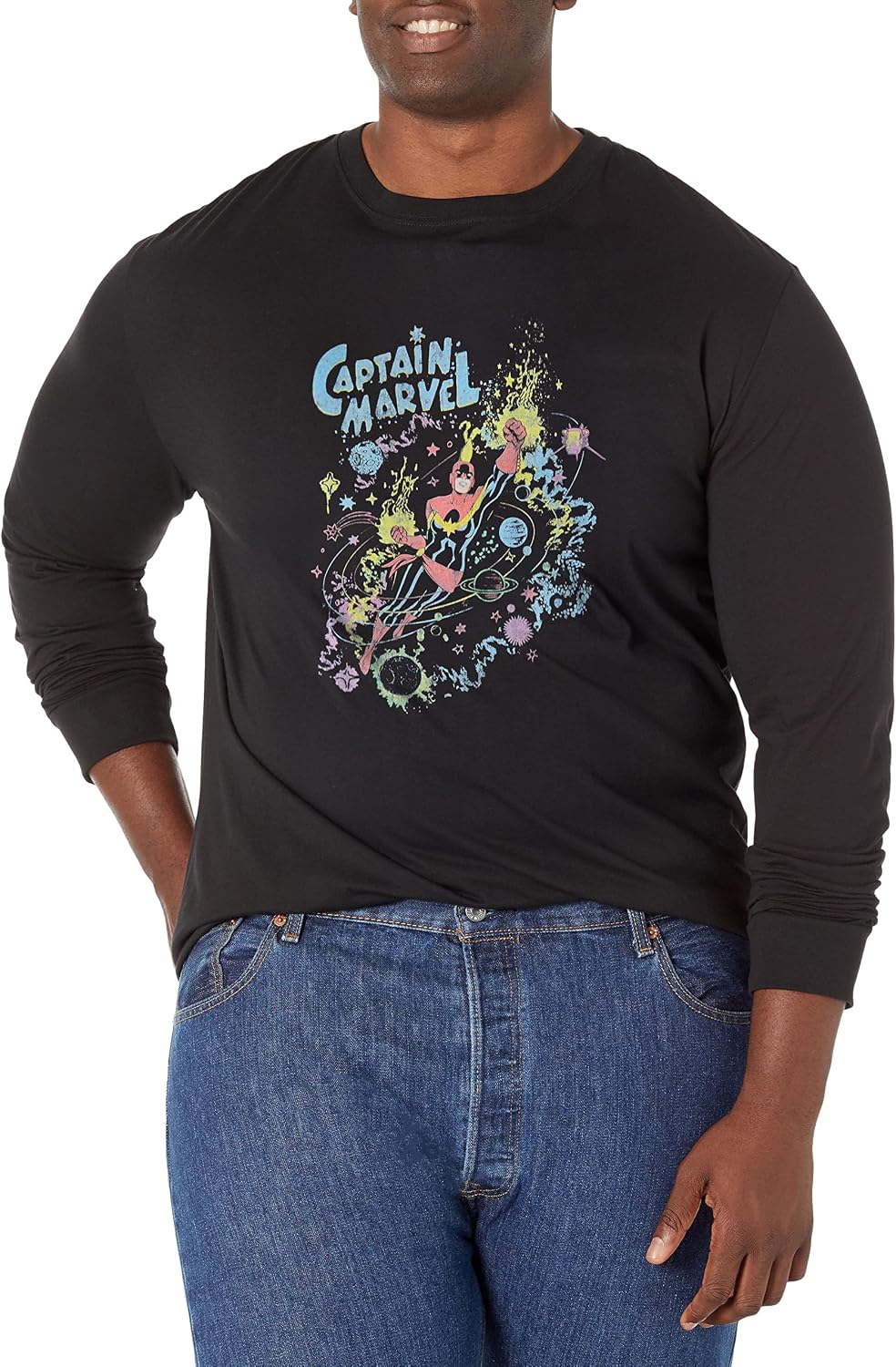 Marvel Big & Tall Classic Cosmic Captain Men's Tops Short Sleeve Tee Shirt T-Shirt | Trending 2025