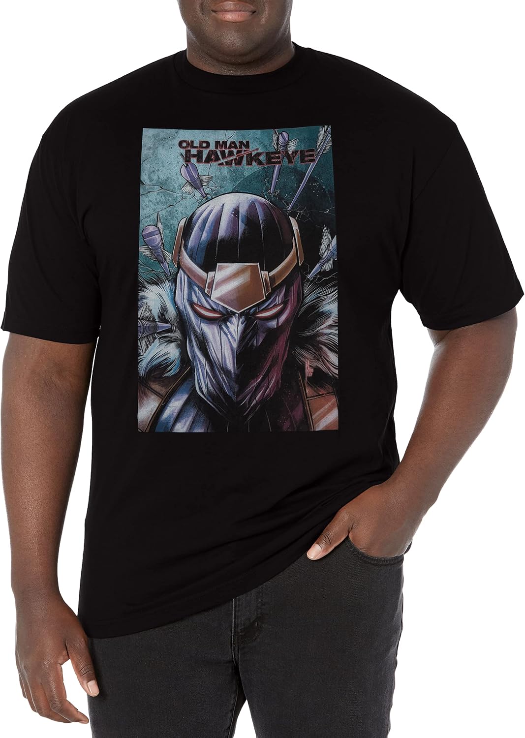 Marvel Big & Tall Classic Old Man Hawkeye Nov18 Men's Tops Short Sleeve Tee Shirt T-Shirt | Aesthetic Streetwear