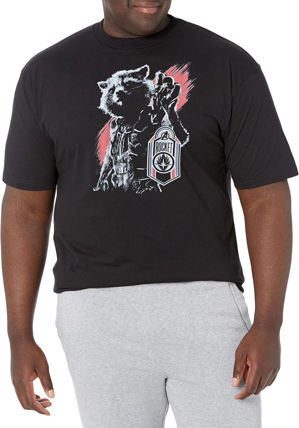 Marvel Rocket Tag Men's Tops Short Sleeve Tee Shirt T-Shirt | Aesthetic Streetwear