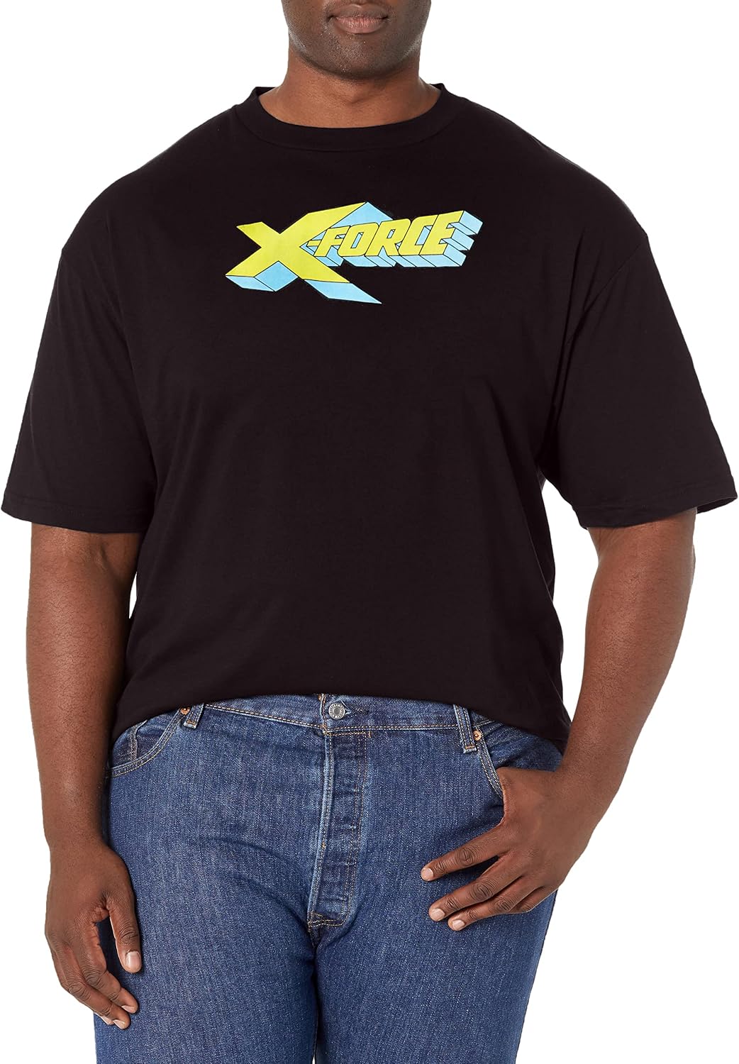Marvel Big & Tall Classic Bold Logo Men's Tops Short Sleeve Tee Shirt T-Shirt | US Viral Style