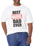 Marvel Big & Tall Classic Best DAD Men's Tops Short Sleeve Tee Shirt, White, 3X-Large T-Shirt | Premium Quality