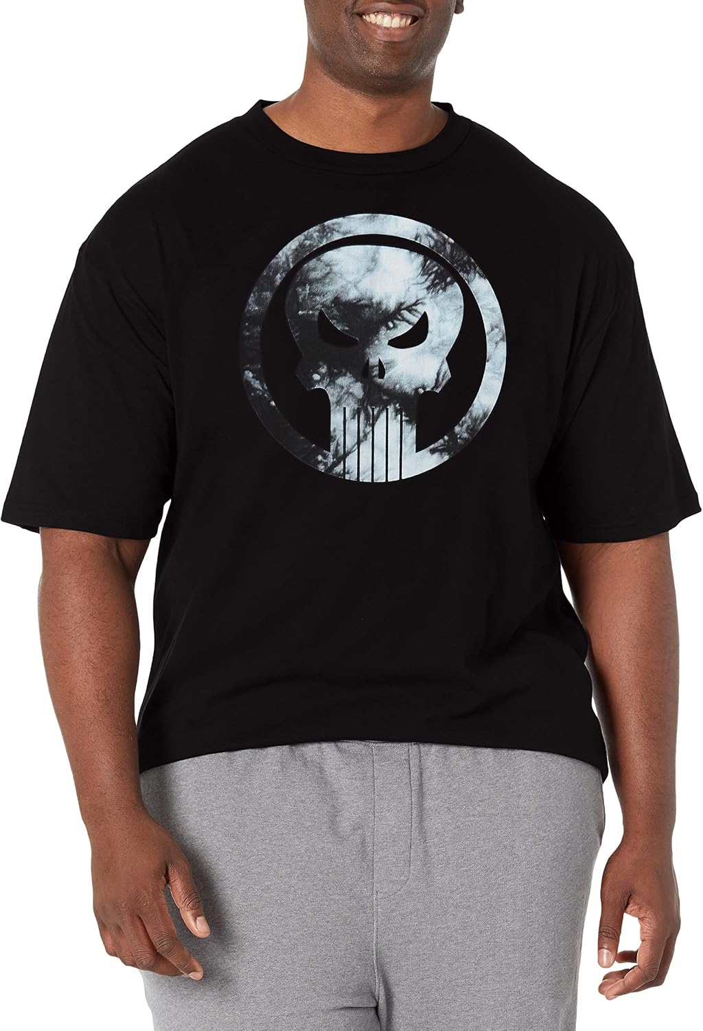 Marvel Big & Tall Classic Punisher Tie-dye Men's Tops Short Sleeve Tee Shirt T-Shirt | Aesthetic Streetwear