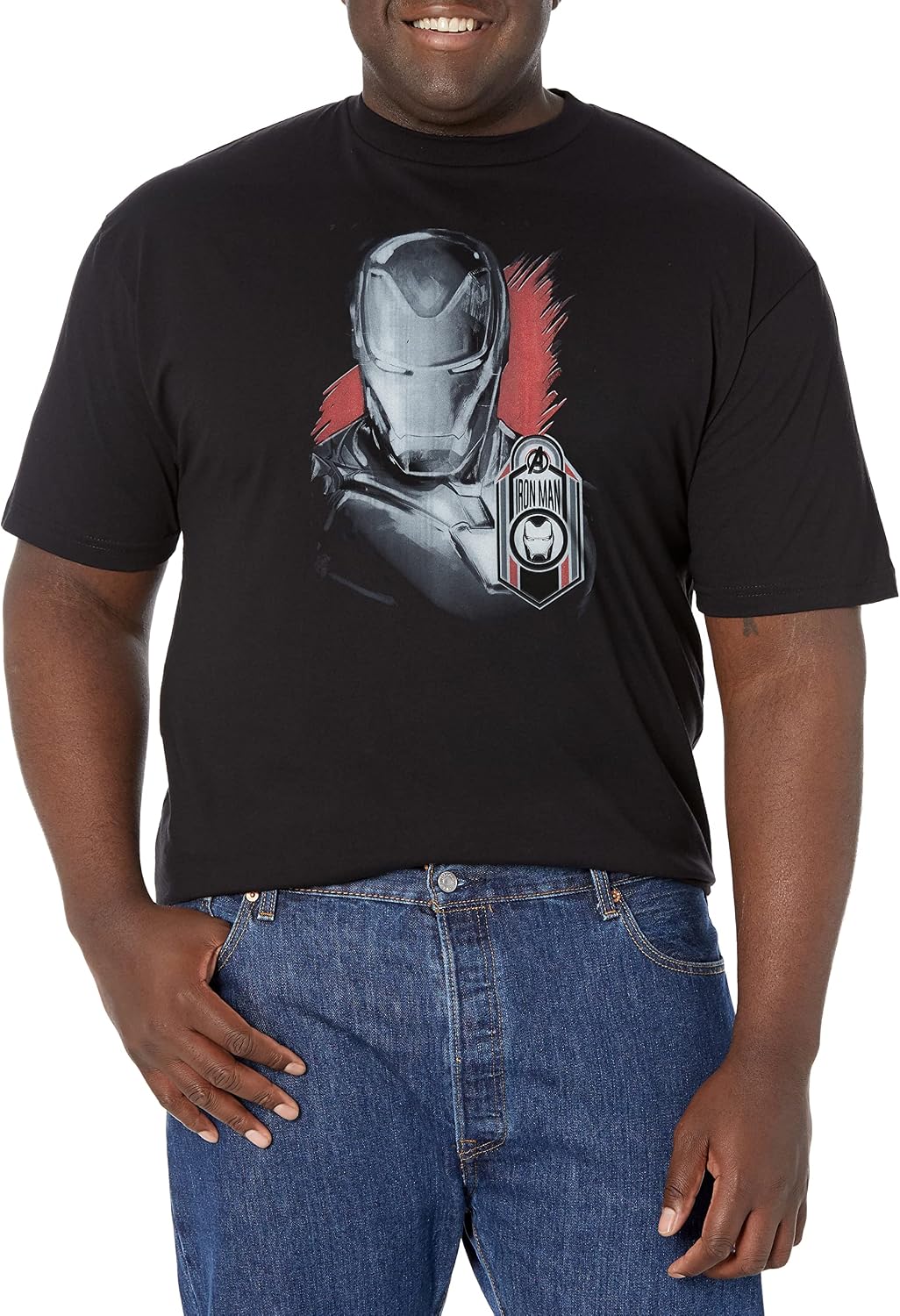 Marvel Big & Tall Ironman Tag Men's Tops Short Sleeve Tee Shirt T-Shirt | Trending 2025