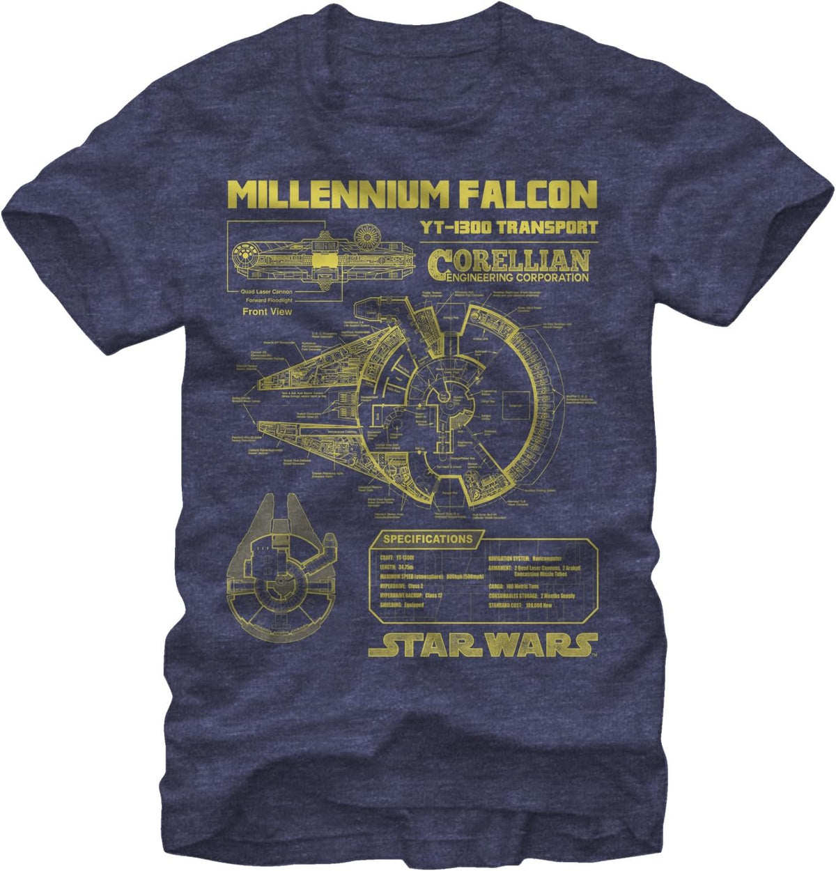 STAR WARS Men's Falcon Schematics Apparel | Trending 2025