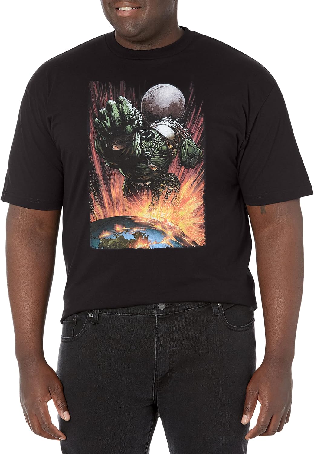 Marvel Big & Tall Classic Hulk Planetsmash Men's Tops Short Sleeve Tee Shirt T-Shirt | Aesthetic Streetwear