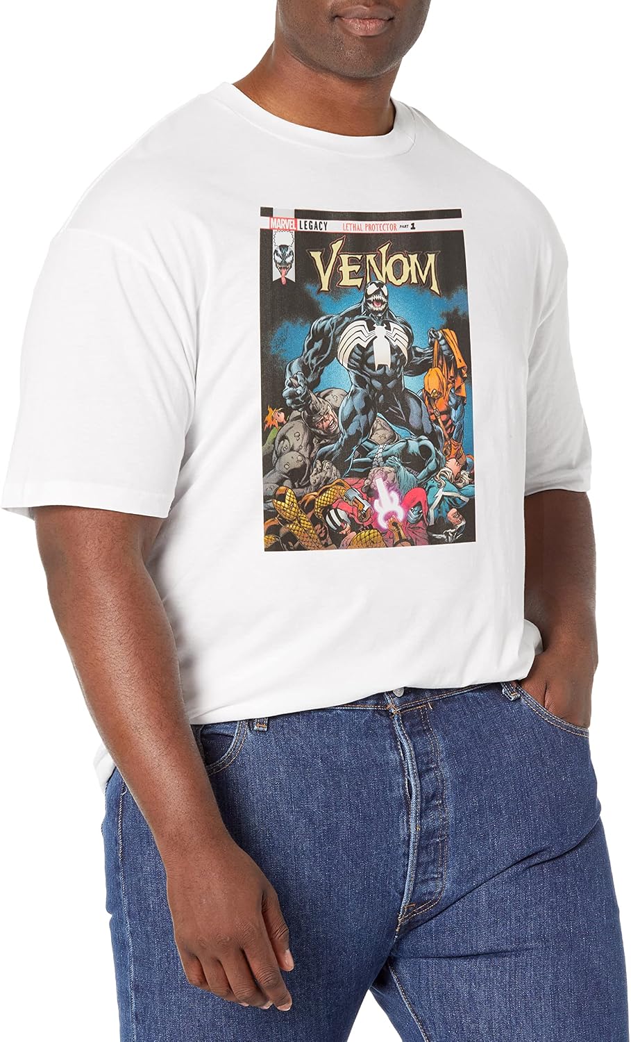 Marvel Big & Tall Classic Venomized Cover Men's Tops Short Sleeve Tee Shirt T-Shirt | Aesthetic Streetwear