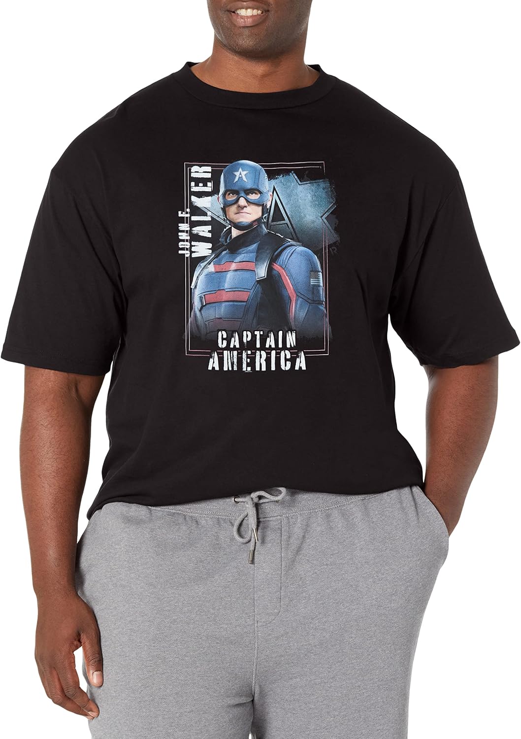 Marvel Big & Tall Falcon and The Winter Soldier Walker Hero Men's Tops Short Sleeve Tee Shirt T-Shirt | Best Seller