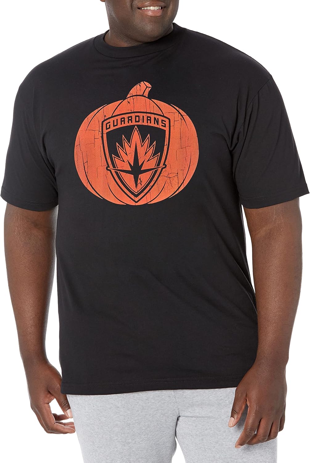 Marvel Big & Tall Classic Guardians Pumpkin Men's Tops Short Sleeve Tee Shirt T-Shirt | Premium Quality