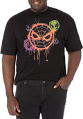 Marvel Big & Tall Classic Spooky Spider Stencil Men's Tops Short Sleeve Tee Shirt T-Shirt | Best Seller